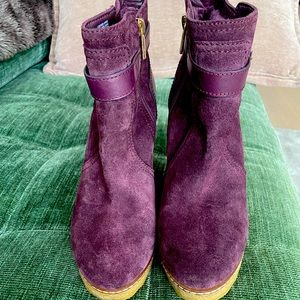 Tory Burch burgundy boots size 7.5